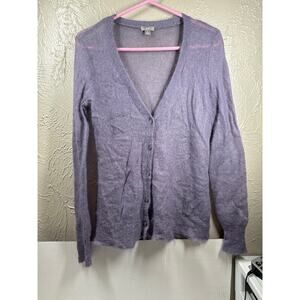 J.Jill Cardigan Lightweight Lavender Mohair Wool Blend V-Neck Buttons Size Small